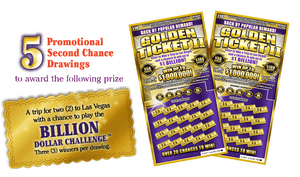 Golden Ticket Lottery Promotion PNG image with transparent background