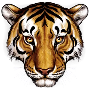 Golden Tiger Face Illustration Png 66 PNG Image