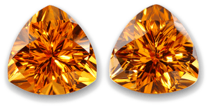Golden Topaz Gemstones Pair PNG
