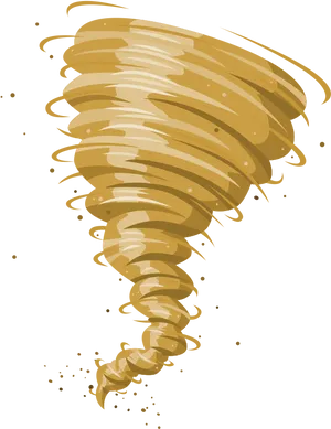 Golden Tornado Illustration PNG Image