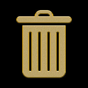 Golden Trash Bin Icon PNG image with transparent background