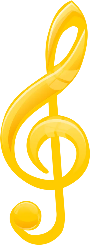 Golden Treble Clef Graphic PNG Image