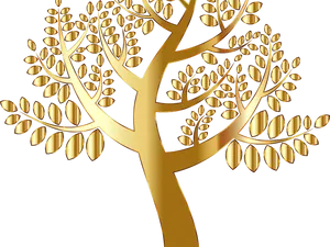 Golden Tree Graphicon Teal Background PNG Image