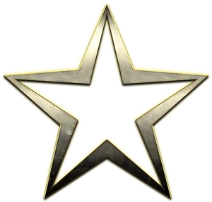 Golden Trimmed Star Outline PNG Image