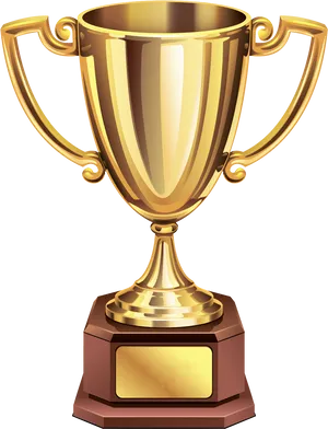 Golden Trophy Cup PNG Image