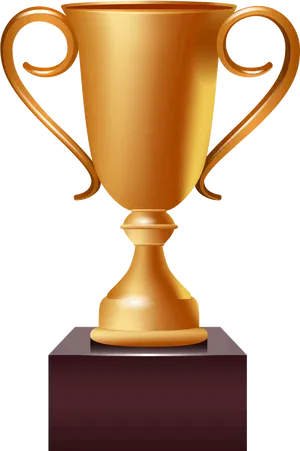 Golden Trophyon Pedestal PNG Image