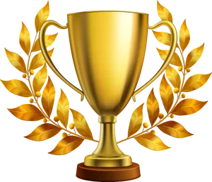 Golden Trophywith Laurels.jpg PNG Image