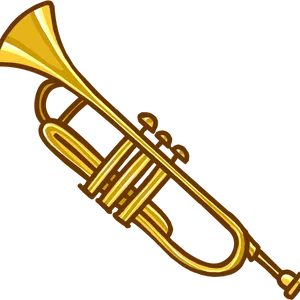 Golden Trumpet Illustration PNG Image