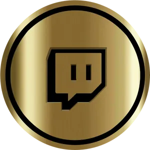 Golden Twitch Logo PNG Image