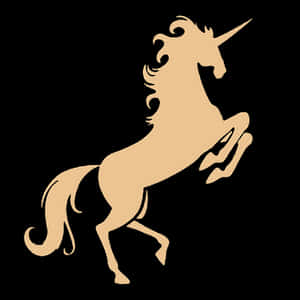 Golden Unicorn Silhouette PNG image with transparent background
