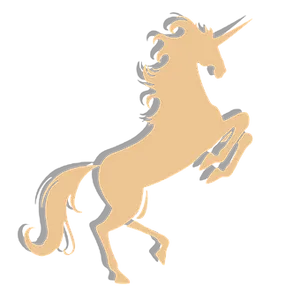 Golden Unicorn Silhouette PNG Image