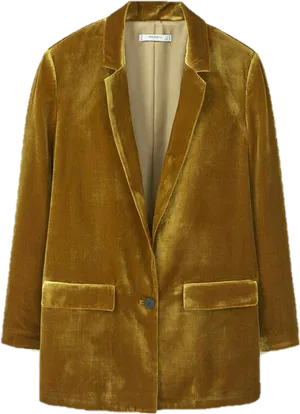 Golden Velvet Blazer PNG Image