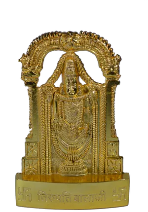 Golden Venkateswara Statue PNG Image