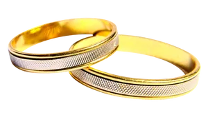 Golden Wedding Rings Interlocked PNG Image