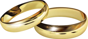 Golden Wedding Rings Transparent Background PNG Image