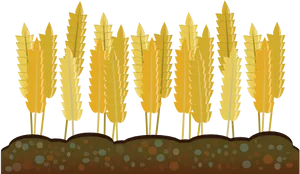 Golden Wheat Vector Illustration PNG Image