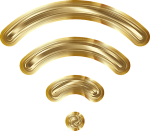 Golden Wi Fi Signal Icon PNG with transparent background
