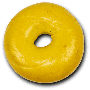 Golden Yellow Donut Top View PNG image with transparent background
