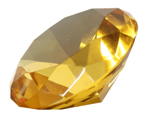 Golden Yellow Gemstone Cut PNG image with transparent background