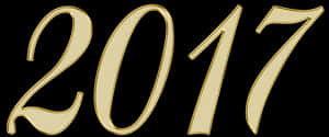 Golden2017 New Year Title PNG with transparent background