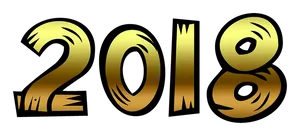 Golden2018 New Year Design PNG Image