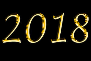Golden2018 Year Design PNG image with transparent background