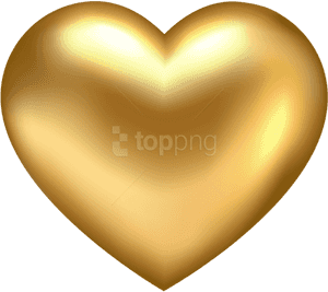 Clip Art Gold Heart Png - 3d Golden Heart Png, Transparent Png PNG image with transparent background