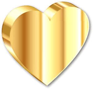 Heart,gold,shadow - Clipart 3d Heart Gold, HD Png Download PNG image with transparent background