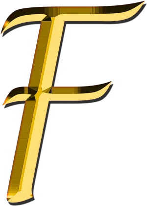 Golden3 D Letter F PNG Image