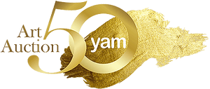 Golden50th Art Auction Anniversary PNG image with transparent background