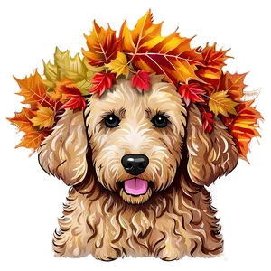 Goldendoodle In Autumn Png 06262024 PNG Image