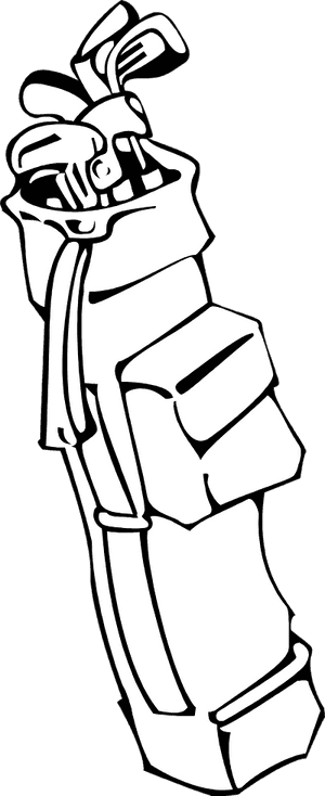 Golf Bagand Clubs Illustration PNG image with transparent background