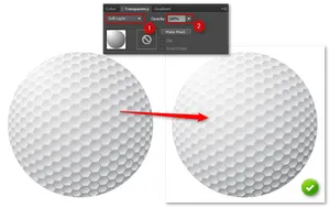 Golf Ball Dimple Effect Comparison PNG Image