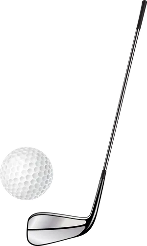 Golf Balland Clubon Black PNG Image