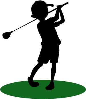 Golfer Silhouette Swinging Club PNG image with transparent background