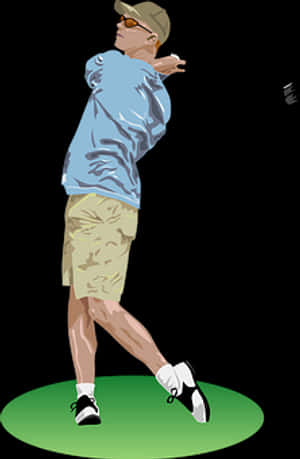 Golfer Swing Illustration PNG with transparent background