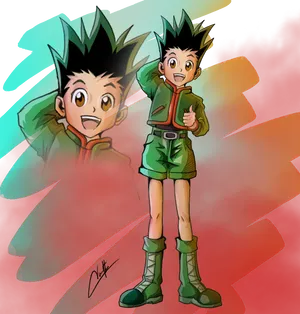 Gon Freecss Anime Character Art PNG Image