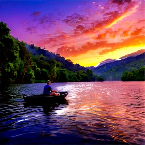 Gone Fishing Lakeside View Png Xck PNG Image