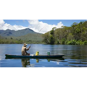 Gone Fishing On Quiet Lake Png Ulc PNG Image