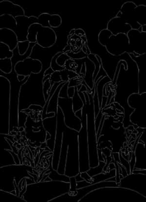 Good Shepherd Outline PNG image with transparent background