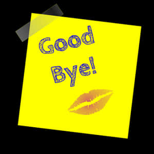Goodbye Notewith Kiss Mark PNG image with transparent background
