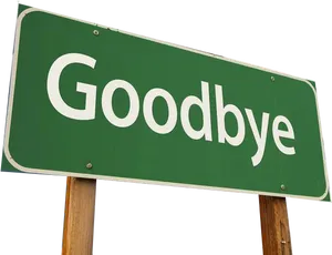 Goodbye Road Sign PNG Image