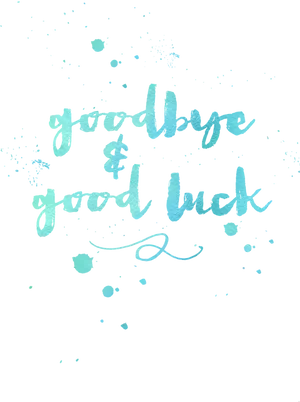 Goodbyeand Good Luck Calligraphy PNG Image