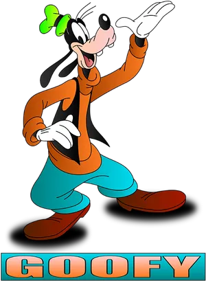 Goofy Character Waving PNG Image