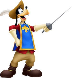 Goofy Musketeerwith Sword.png PNG Image