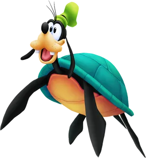 Goofy Turtle Hybrid Cartoon PNG Image