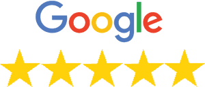 Google Five Star Rating PNG image with transparent background