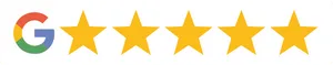 Google Five Star Rating PNG Image