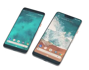 Google Pixel Smartphones Floating Background PNG Image