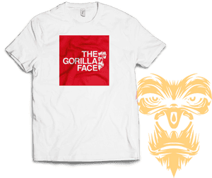 The Gorilla Face T Shirt White/red - Gorilla Face Black And White, HD Png Download PNG image with transparent background